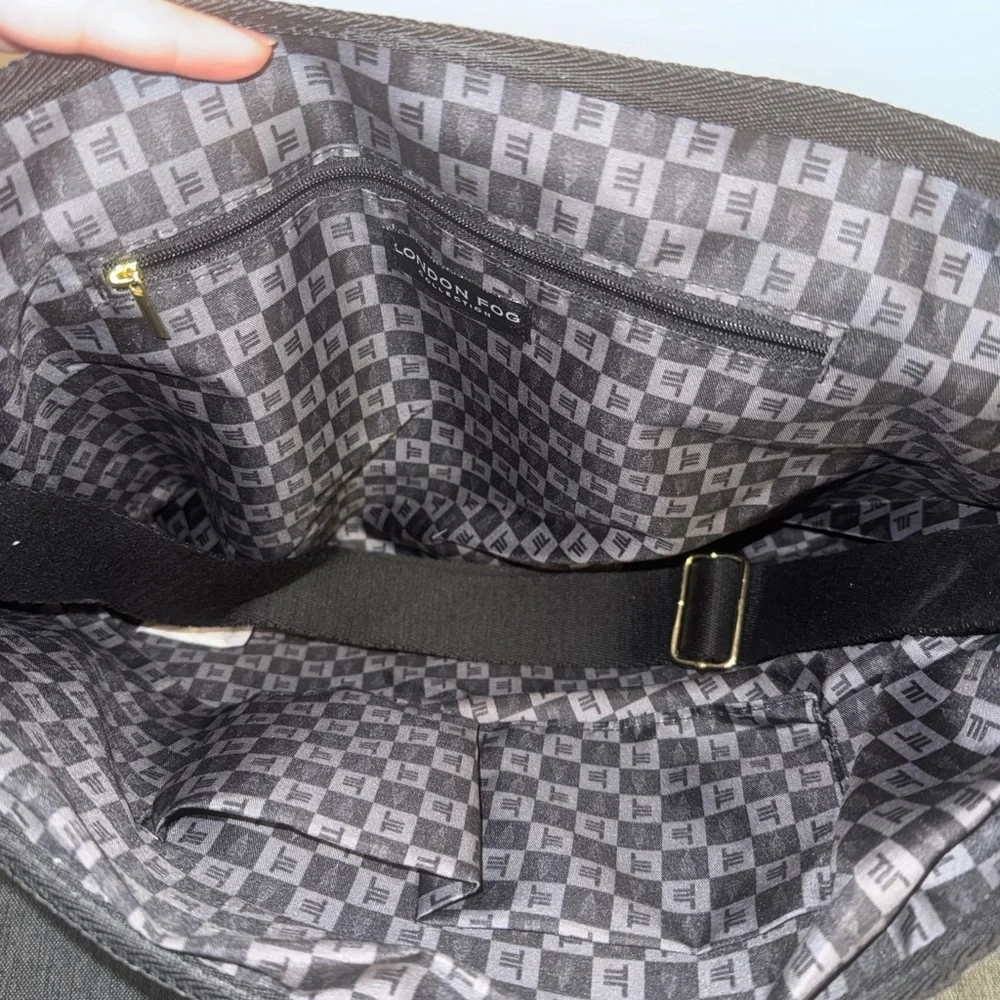 London Fog Men's Charcoal and Black Messenger Bag